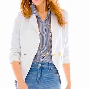 CHICO’S  Rayon Linen Blend Clean Blazer